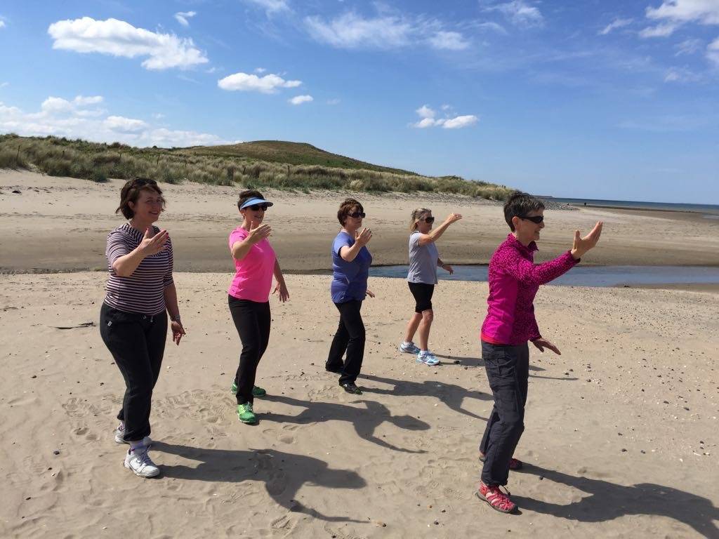 Enjoying tai chi on Rossnowlagh beach May 2016